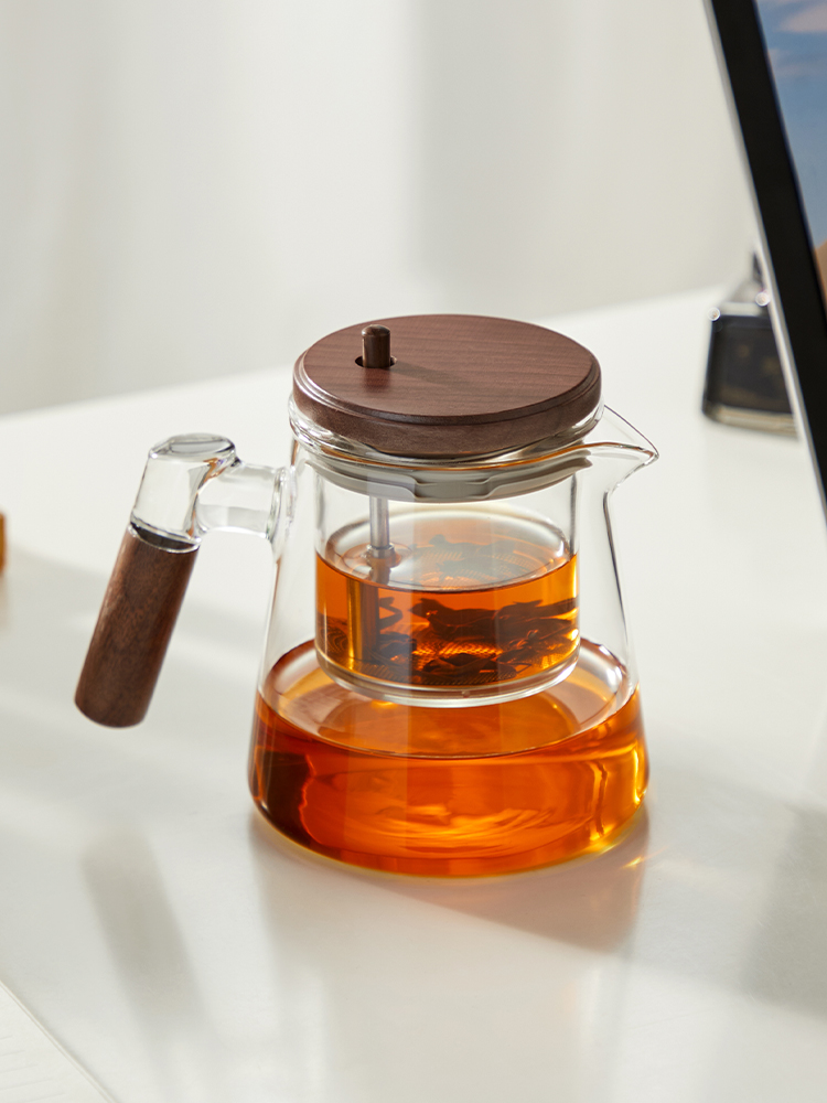 玻璃飘逸杯泡茶壶2025新款一键茶水分离杯子家用茶具高端泡茶器