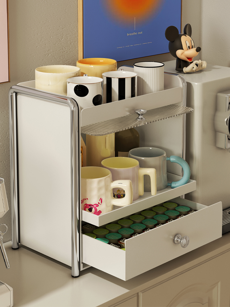 环图水杯置物架桌面茶杯防尘收纳咖啡杯架吧台储物柜杯子收纳盒