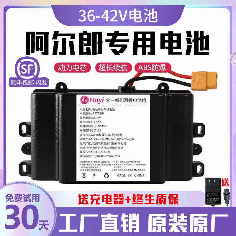 适用阿尔郎电动平衡车锂电池36v合一新能源42v大容量电瓶配件安派