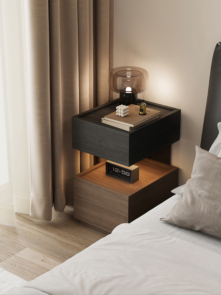 意式极简悬浮床头柜轻奢高级感小型超窄30cm储物柜卧室床边收纳柜