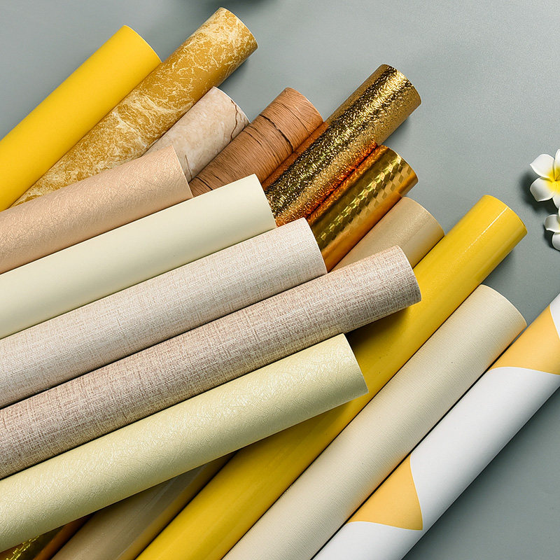 黄色贴纸自粘防水温馨卧室客厅墙贴纸纯色暖色浅黄色墙壁纸即时贴,家居饰品,软装墙贴,淘宝优惠券,粉丝福利购,淘宝优惠卷