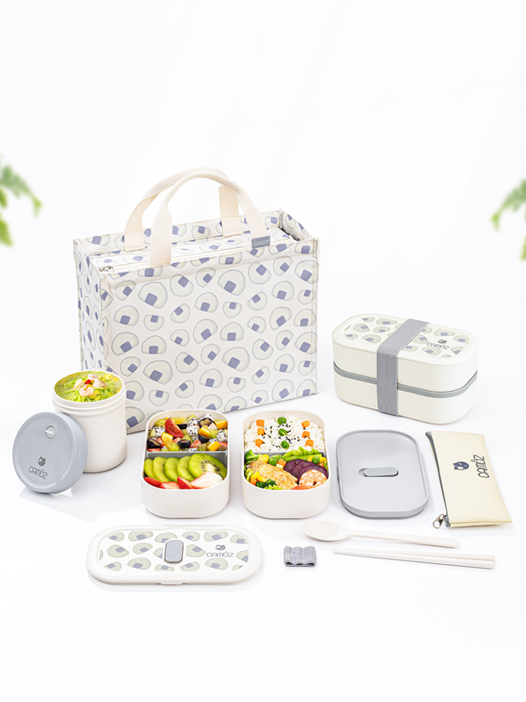 CAMUZ上班族双层饭盒 水果便当盒 可微波炉加热 可爱日式春游野餐