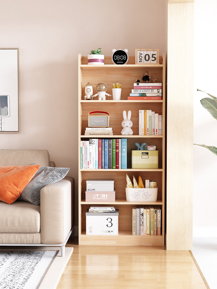 简易实木儿童置物架书架落地小柜子飘窗家用客厅收纳松木学生书柜,住宅家具,书架,淘宝优惠券,粉丝福利购,淘宝优惠卷