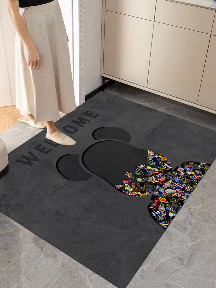 高级感入户门地垫门口耐脏脚垫门垫进门专用地毯PVC可擦免洗裁剪