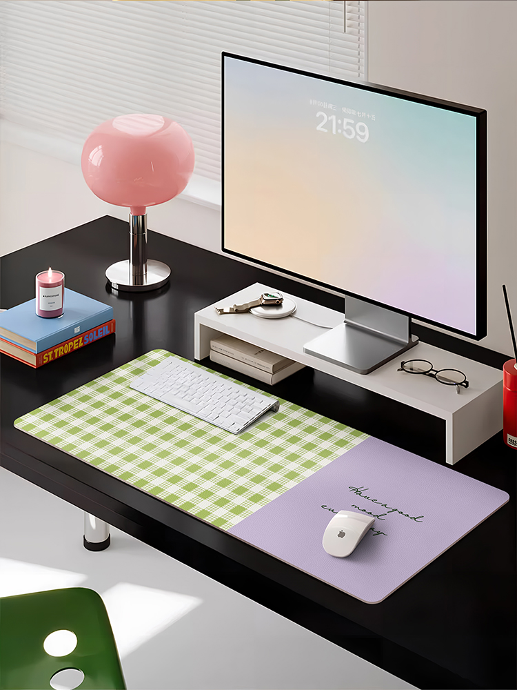 小清新超大号鼠标垫家用书桌保护垫高级感轻奢键盘垫写字台桌面垫