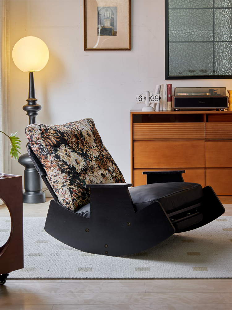 实木摇摇椅阳台单人懒人沙发椅家用客厅休闲椅可睡可躺复古躺椅