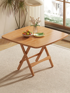 楠竹折叠桌便携式家用阳台简易方桌小户型出租房餐桌摆摊吃饭桌子