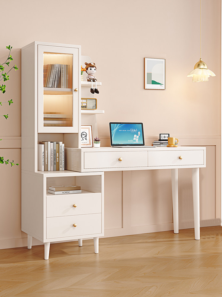 实木书桌书架一体电脑桌卧室家用现代学生学习写字台办公工作桌子,住宅家具,电脑桌,淘宝优惠券,粉丝福利购,淘宝优惠卷
