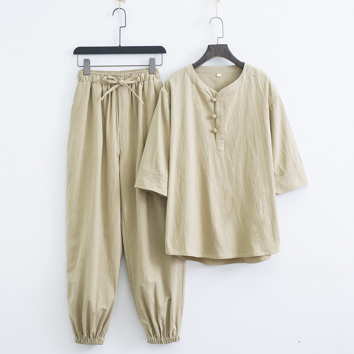 居士服男中式禅服唐装女中国风打坐禅修服适合拜佛的衣服僧服短袖