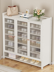 家用门口2025爆款新款免安装鞋架带门收纳防尘鞋柜楠竹多层折叠竹