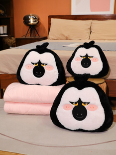 白面猴杜杜抱枕被子两用沙发客厅办公室靠枕趴睡小枕头毯子二合一