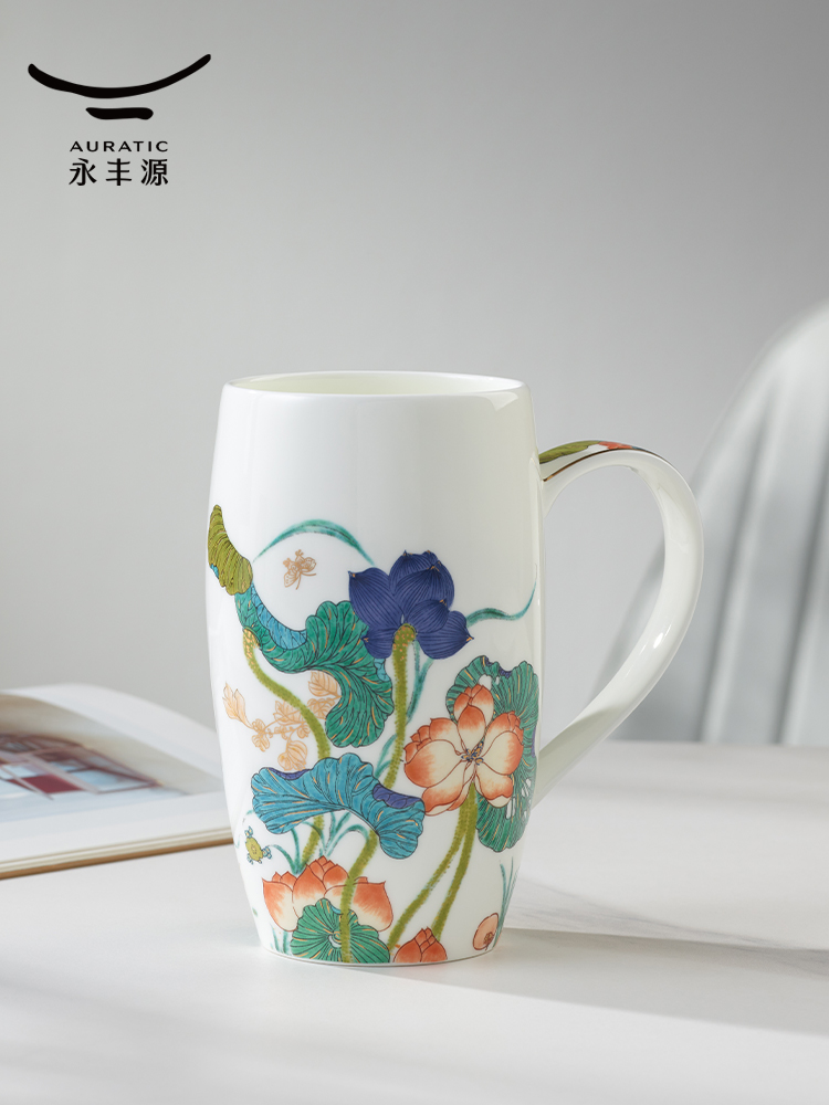 永丰源幸福和鸣马克杯600ml 陶瓷水杯茶杯礼品礼盒装