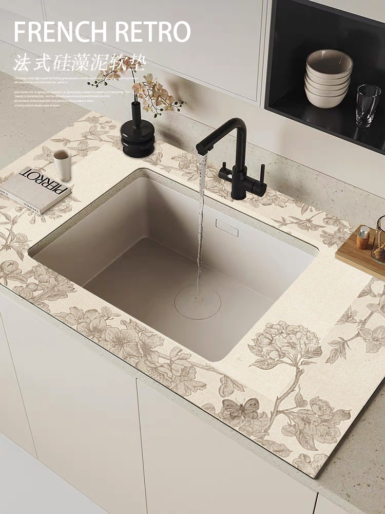 洗手台吸水垫洗漱台水槽水龙头洗手池厨房卫生间台面沥水垫硅藻泥