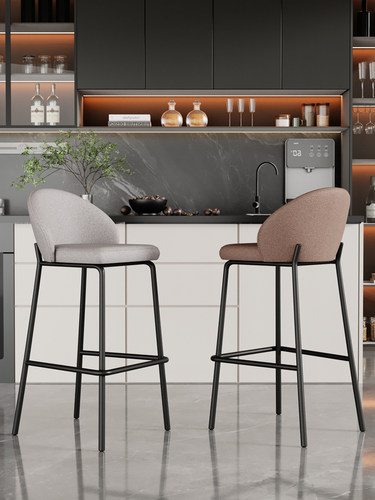 轻奢家用吧台椅北欧简约高脚凳家用高脚椅咖啡店酒吧椅靠背前台椅