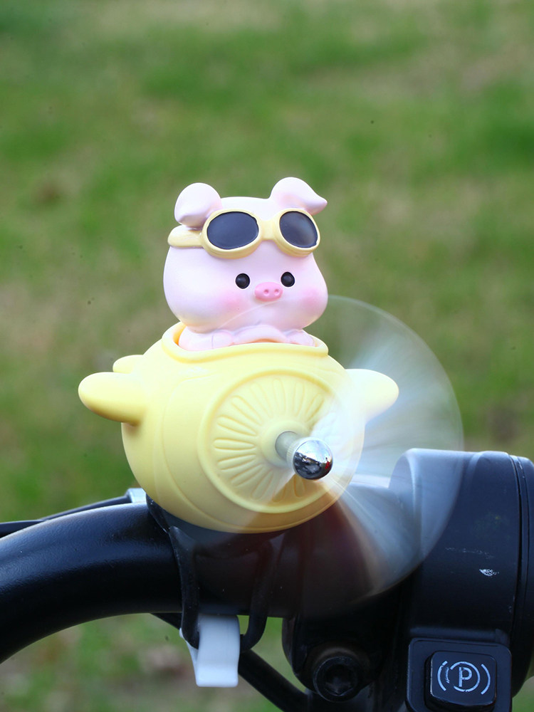 可爱风车自行车电瓶车摆件电动车装饰小配件摩托公仔玩偶装饰挂件