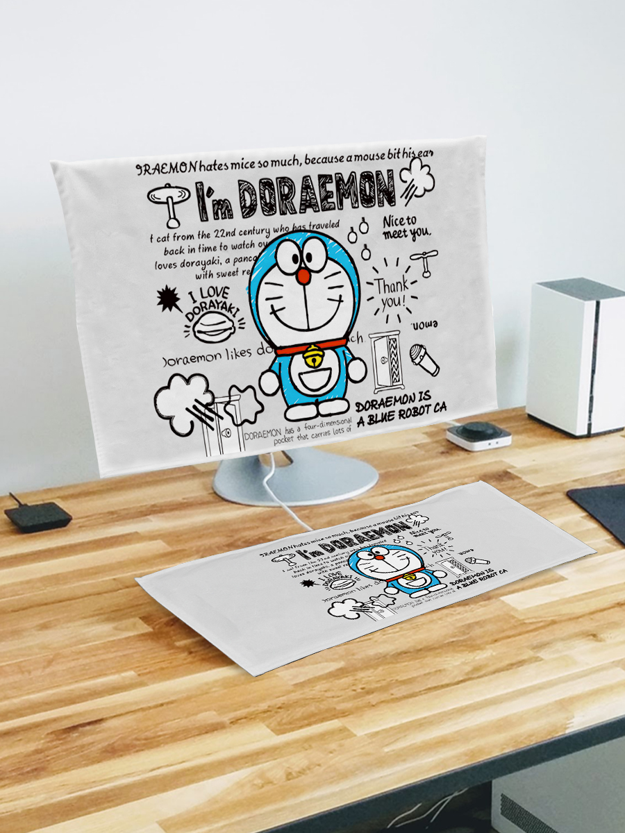 电脑防尘罩台式24寸27主机键盘盖布三件套防尘布液晶显示器保护套