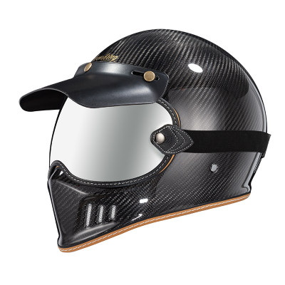 高档IronKing复古机车电动摩托车头盔3C认证男女全盔巡航哈雷拉力