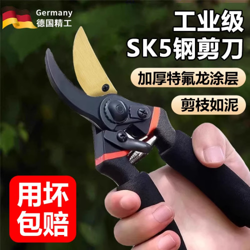 德国园艺剪嫁接大号剪刀高硬度锋利花卉修枝不锈钢剪树枝专用修