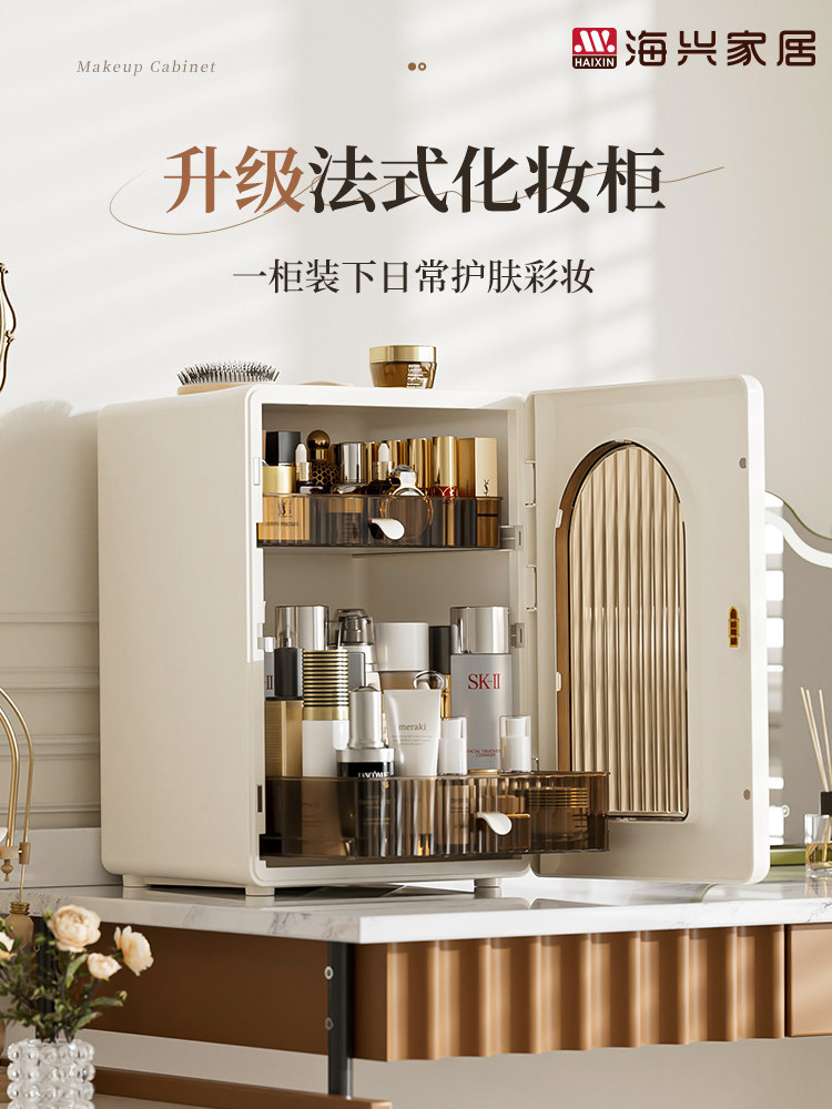 化妆品收纳盒防尘桌面护肤品收纳盒柜面膜香水置物架梳妆台化妆盒