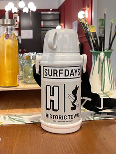 haleiwa儿童保温杯幼儿园水壶大容量兔子水杯直饮口吸管进口杯子