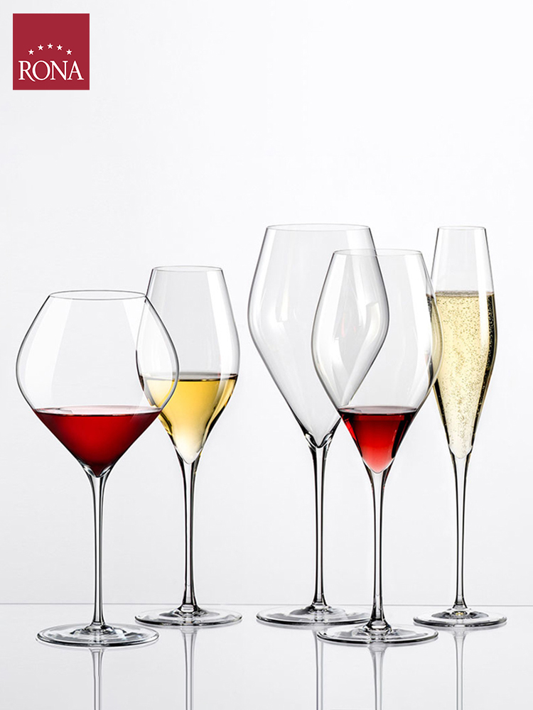 洛娜RONA天鹅白葡萄酒杯家用高档红酒杯套装雷司令水晶玻璃高脚杯