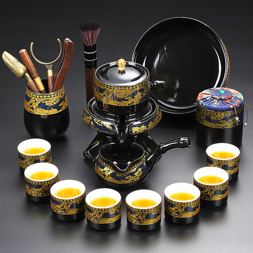 懒人自动功夫茶具六君子套装2025新款茶台整套家用陶瓷泡茶器茶杯