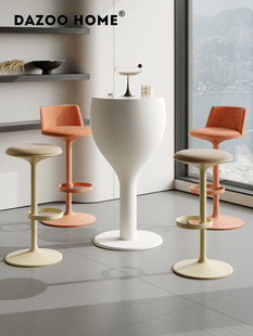 现代简约高端吧台椅酒吧奶茶店咖啡店高脚椅凳设计师家用岛台椅子