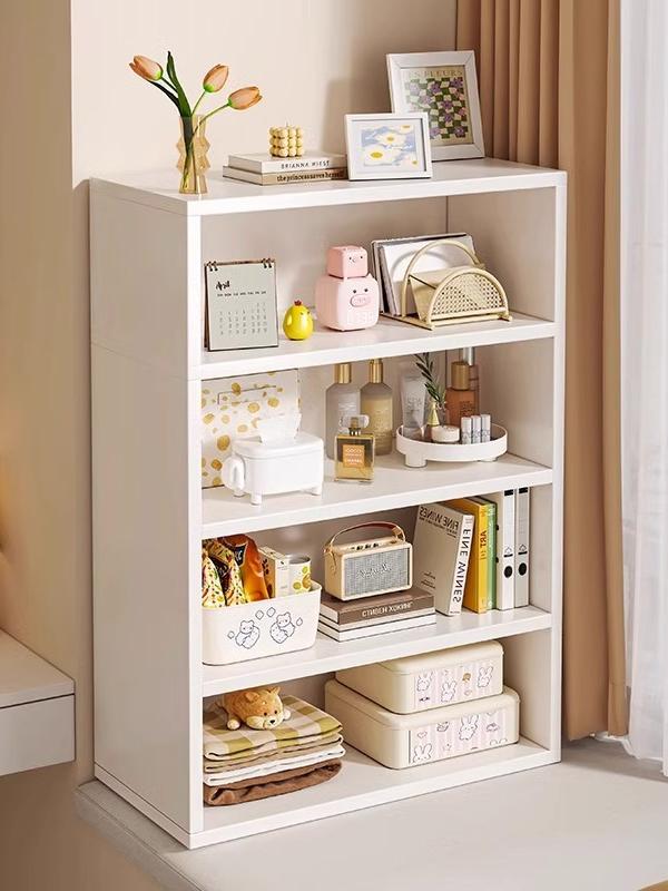 实木书架落地书柜窗台儿童书架卧室白色学生飘窗柜阳台收纳置物架