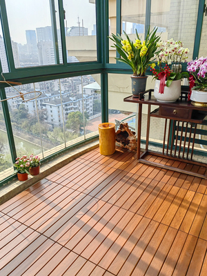 菠萝格阳台实木地板自铺户外拼接地板花园庭院室外防腐木露台地板