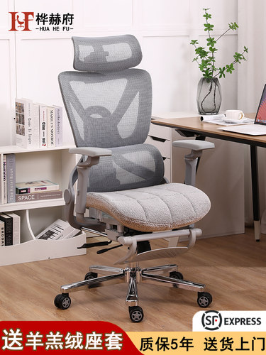 桦赫府高端护腰电脑椅人体工学办公座椅舒适学习椅子电竞椅撑腰椅
