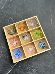 aderia石冢硝子津轻玻璃杯清酒杯日式四季酒杯彩色手工小茶杯木盒