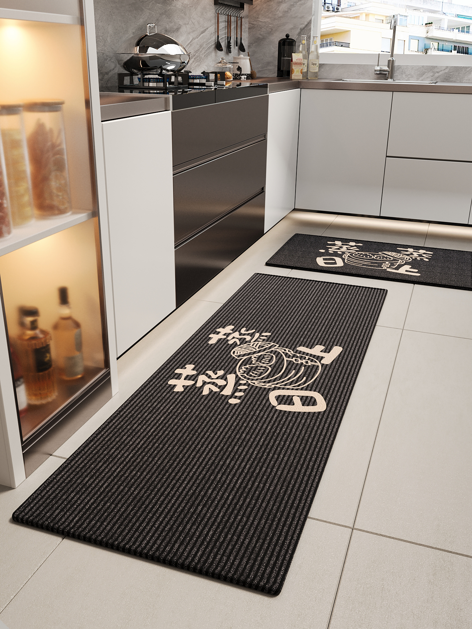 长条厨房地垫子耐磨免洗可擦地毯家用可定制耐脏除尘防滑防摔脚垫