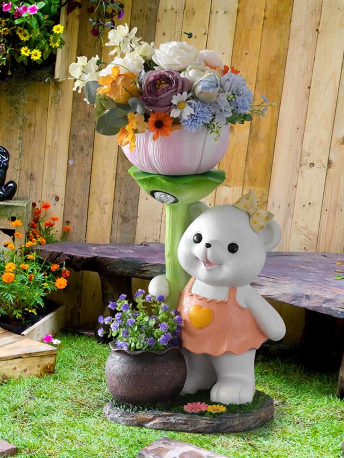户外院子装饰摆件卡通雕塑熊花盆民宿幼儿园花园庭院阳台造景布置,家居饰品,户外/庭院摆件,淘宝优惠券,粉丝福利购,淘宝优惠卷