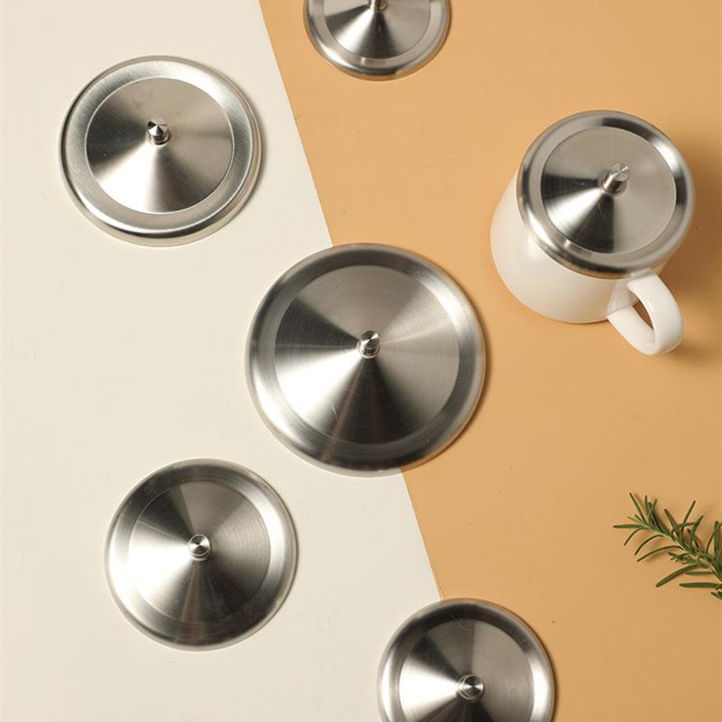 不锈钢杯盖单卖日式杯盖马克杯盖圆形水杯便携盖耐摔耐高温易清洗