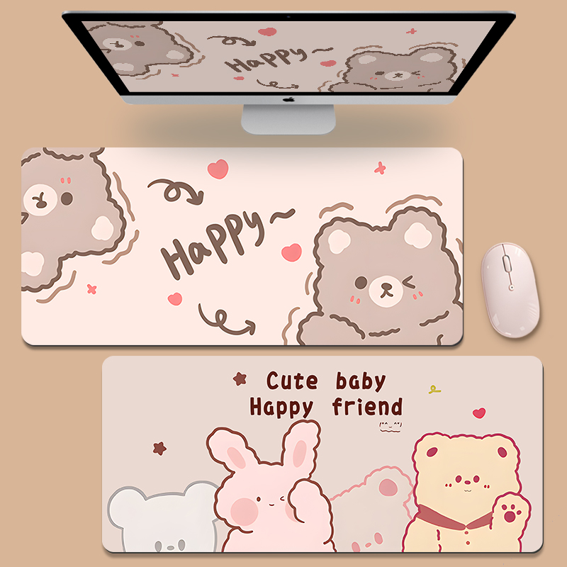卡通文字鼠标垫学生书桌垫超大女生可爱办公室电脑桌面手托垫定制