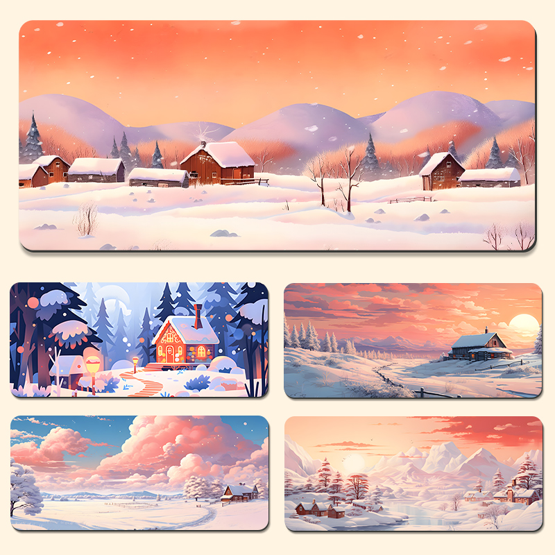 风景鼠标垫子电竞桌搭防滑键盘垫超大桌垫电脑办公学习护腕垫定制