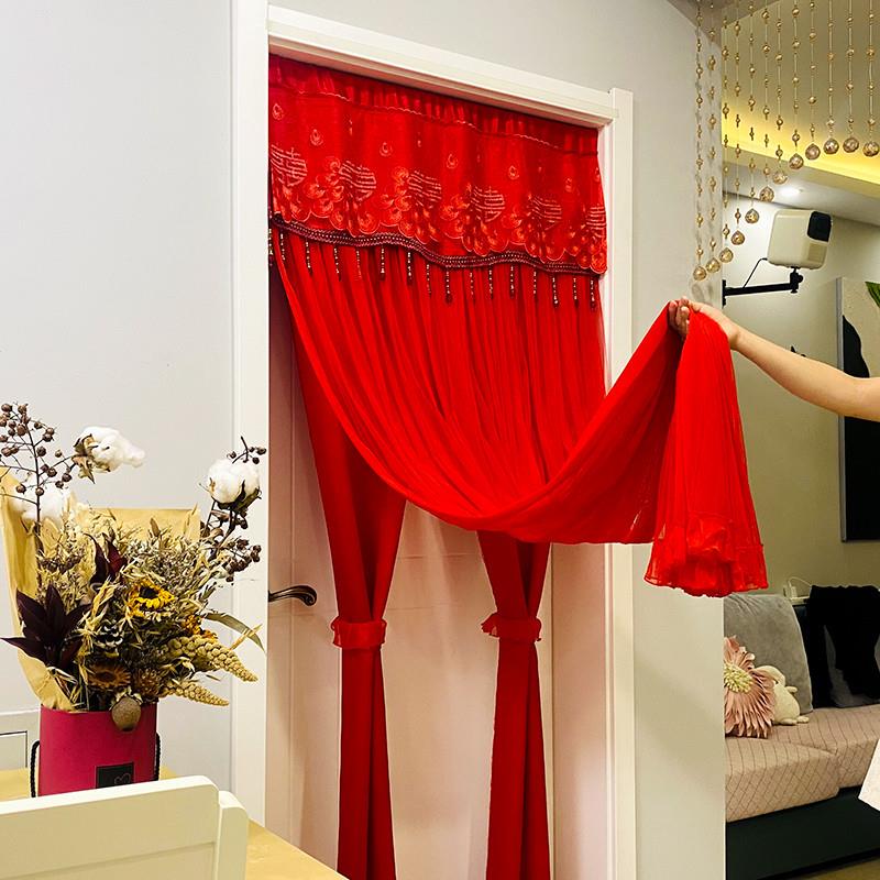 结婚用红喜门帘婚房门新娘女方陪嫁2025新款网红卧室隔断帘免打孔