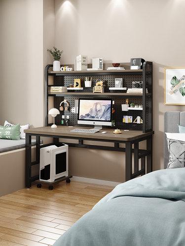 电脑桌书架置物架洞洞板配件圆孔专用挂钩收纳桌上面书架储物盒子