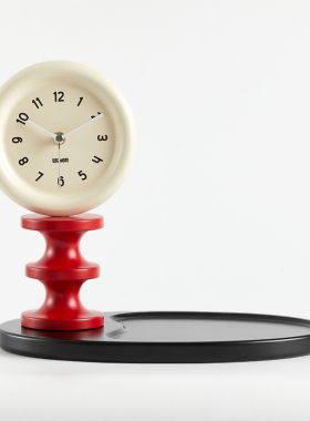 法式古寂奶油风客厅桌时复钟摆件玄关置物托盘电面视柜侘装饰品|