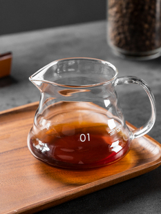 野啡 云朵高硼硅玻璃咖啡壶手冲咖啡分享壶公道杯断水过滤带刻度