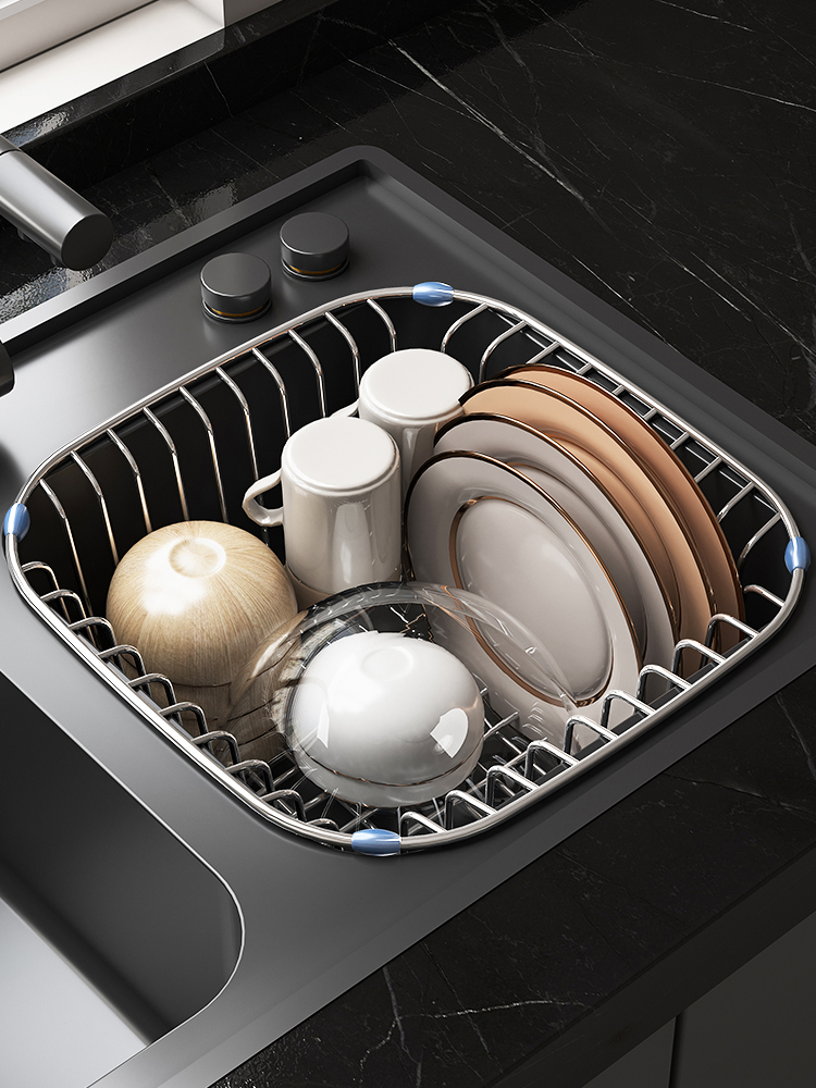 不锈钢沥水网篮家用水槽洗菜盆滤水篮厨房水池碗碟沥水架过滤网篮