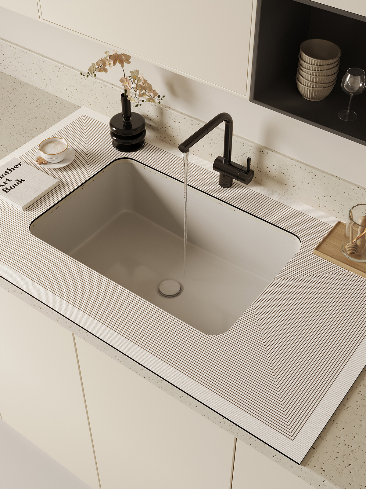 洗手台吸水垫厨房满铺硅藻泥沥水垫可裁剪卫生间水龙头洗漱台面垫