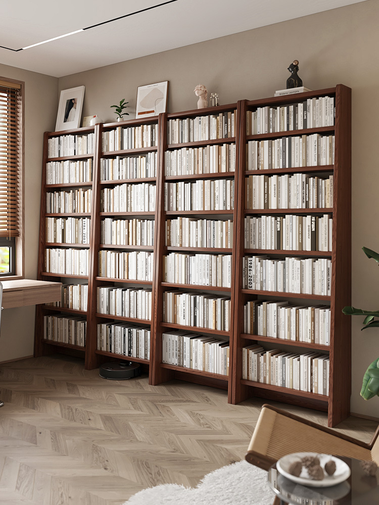 书架置物架落地家用儿童书柜满墙客厅实木多层收纳架子靠墙展示架