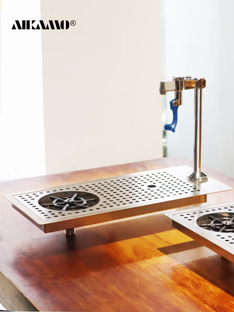 Aikamo不锈钢一体龙头高压洗杯器吧台水盘加厚嵌入式多功能