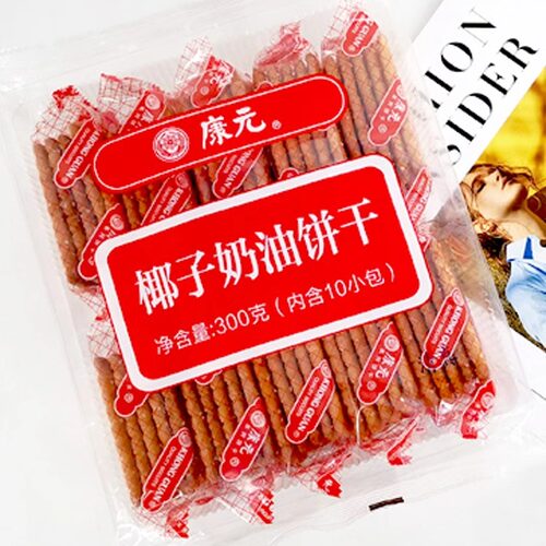 康元椰子奶油饼干 干300g早餐点心独立小包食品袋装休闲 小零食