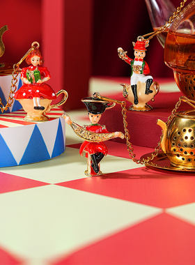 布兰兔胡桃夹子茶滤茶漏不锈钢茶叶过滤器泡茶桌面摆件生日礼物