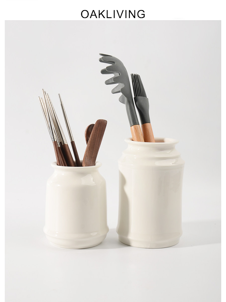 oakliving复古日式陶瓷餐具厨具收纳罐筷子笼厨房工具叉勺收纳瓶,餐饮具,餐具笼/架,淘宝优惠券,粉丝福利购,淘宝优惠卷