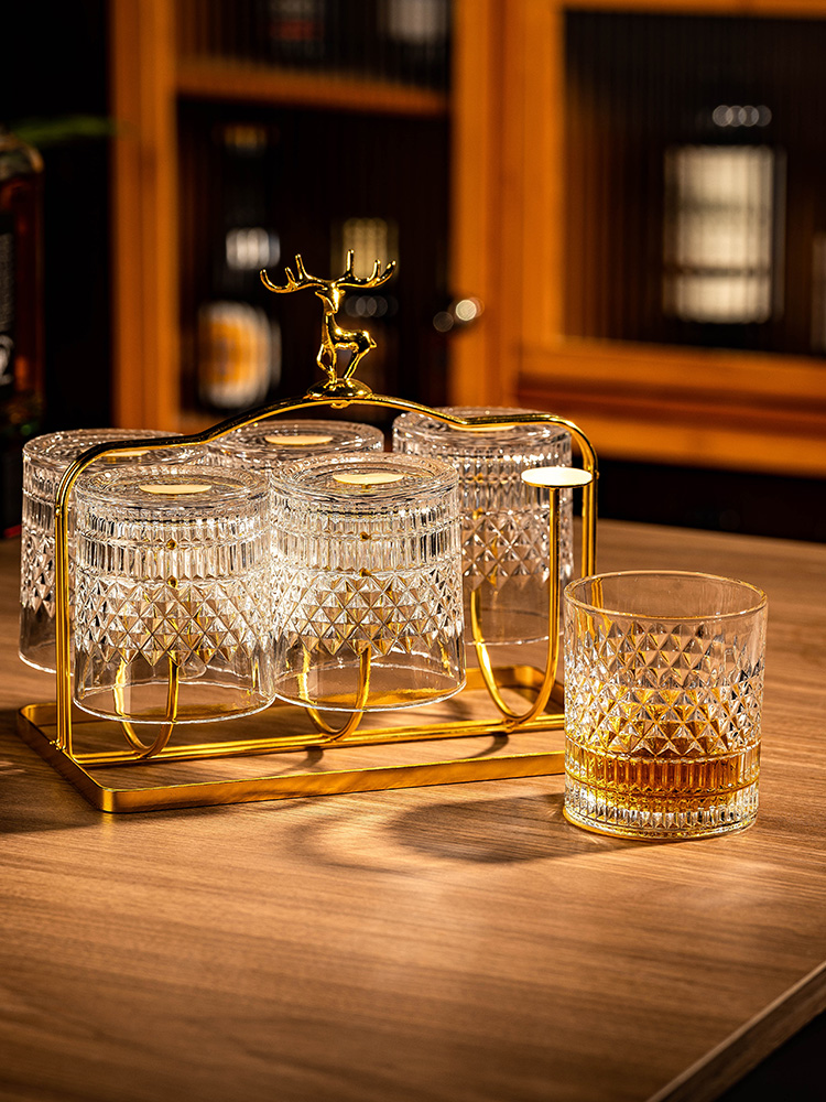 威士忌酒杯洋酒杯高级感套装家用水晶玻璃杯子啤酒杯轻奢高档新款