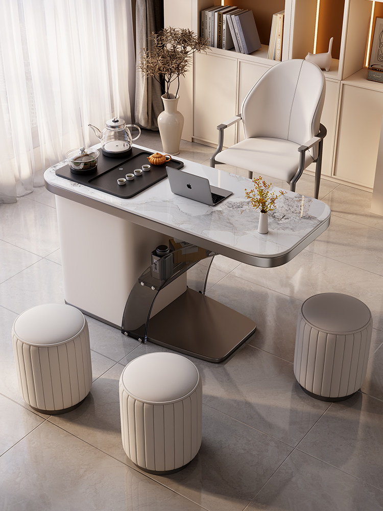 阳台茶桌椅组合家用小户型高端小茶桌新款岩板小茶桌客厅茶几