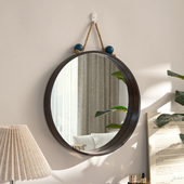 壁挂穿衣镜木质边框试衣镜落地镜挂墙装 饰镜房间卧室梳妆镜子创意